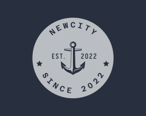 Hipster Anchor Emblem logo design