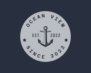 Hipster Anchor Emblem logo design