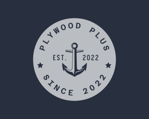 Hipster Anchor Emblem logo design