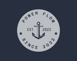 Hipster Anchor Emblem logo design