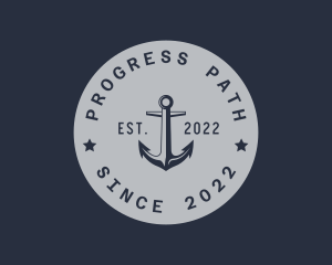 Hipster Anchor Emblem logo design