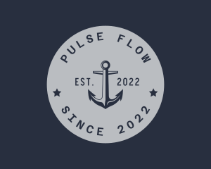 Hipster Anchor Emblem logo design