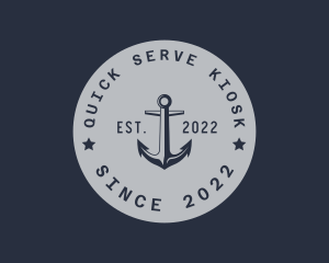 Hipster Anchor Emblem logo design