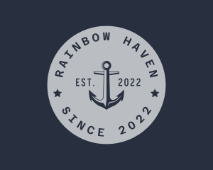 Hipster Anchor Emblem logo design