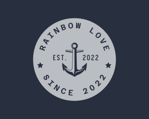 Hipster Anchor Emblem logo design