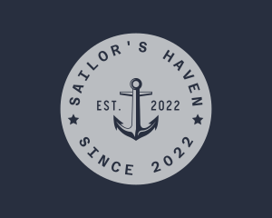 Hipster Anchor Emblem logo design