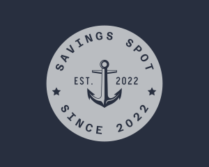 Hipster Anchor Emblem logo design