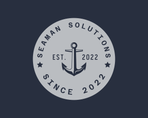 Seaman - Hipster Anchor Emblem logo design