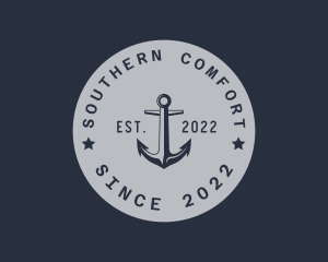 Hipster Anchor Emblem logo design