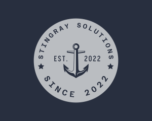 Hipster Anchor Emblem logo design