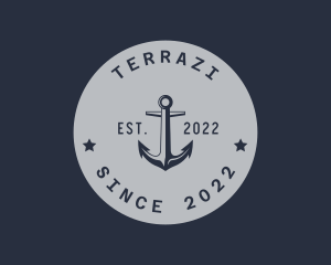 Hipster Anchor Emblem logo design