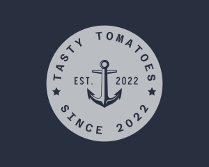 Hipster Anchor Emblem logo design