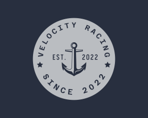 Hipster Anchor Emblem logo design