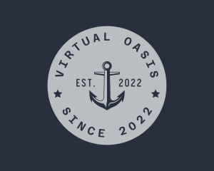 Hipster Anchor Emblem logo design