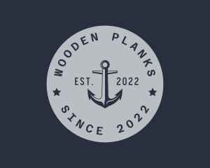 Hipster Anchor Emblem logo design