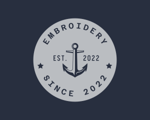 Hipster Anchor Emblem logo design