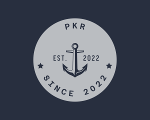 Hipster Anchor Emblem logo design