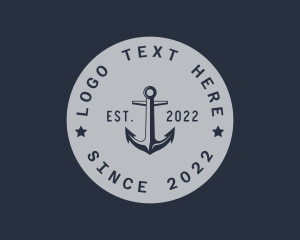 Anchor - Hipster Anchor Emblem logo design