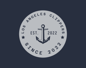 Hipster Anchor Emblem logo design