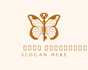 Lifestyle - Gold Elegant Butterfly Key logo design