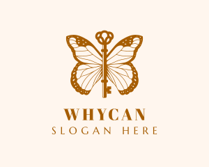 Elegant - Gold Elegant Butterfly Key logo design