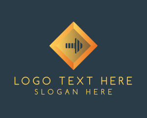 Logistics - Gold Diamond Arrow logo design