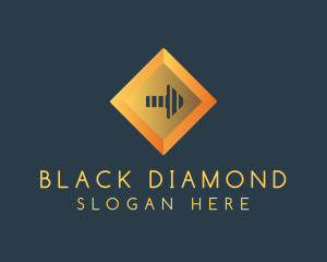 Gold Diamond Arrow logo design