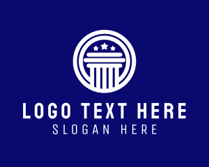 Paralegal - White Government Pillar Star logo design