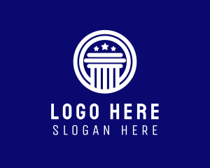 White Government Pillar Star Logo