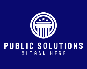 Government - White Government Pillar Star logo design