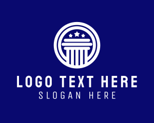 Courthouse - White Government Pillar logo design