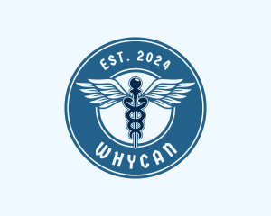 Caduceus Wings Serpent Logo