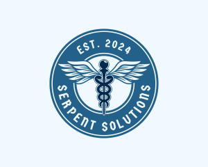 Serpent - Caduceus Wings Serpent logo design