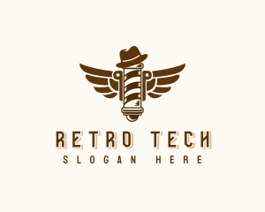 Retro Barbershop Grooming logo design