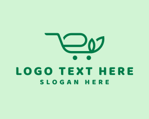 Leaf - Organic Shopping Cart logo design