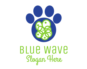 Blue Pet Paw logo design
