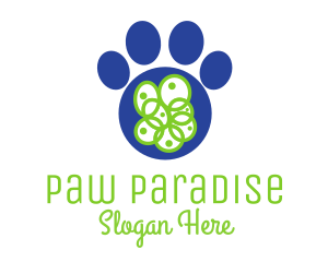 Paw - Blue Pet Paw logo design