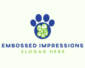 Blue Pet Paw logo design