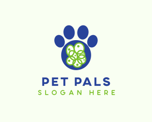 Blue Pet Paw logo design