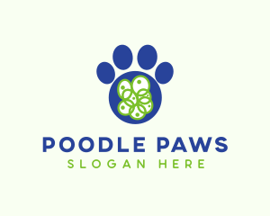 Blue Pet Paw logo design