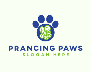 Blue Pet Paw logo design