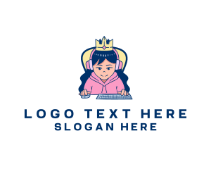 Girl - Royal Computer Gamer Girl logo design