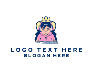 Online - Royal Computer Gamer Girl logo design