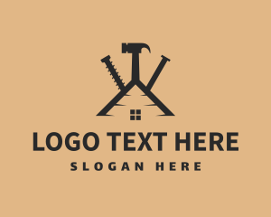 Roofing - Screw Hammer Nail Roofing logo design