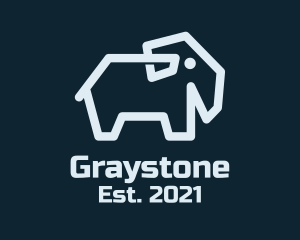 Gray - Gray Monoline Elephant logo design