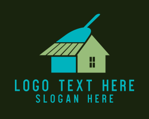 Sweeping - Broom House Cleaning logo design