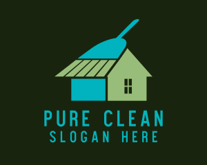 Broom House Cleaning logo design