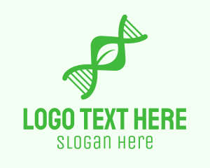 Biology - Green DNA Leaf logo design