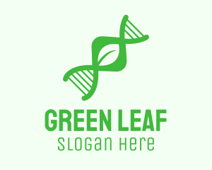 Green DNA Leaf logo design