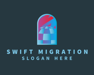 Migration - Gradient Globe Company logo design